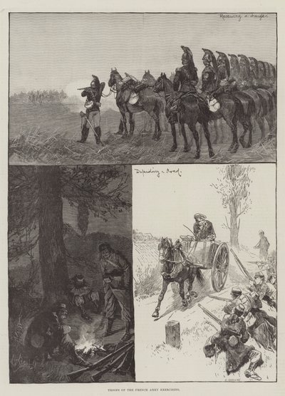 Troops of the French Army Exercising by Richard Caton Woodville junior